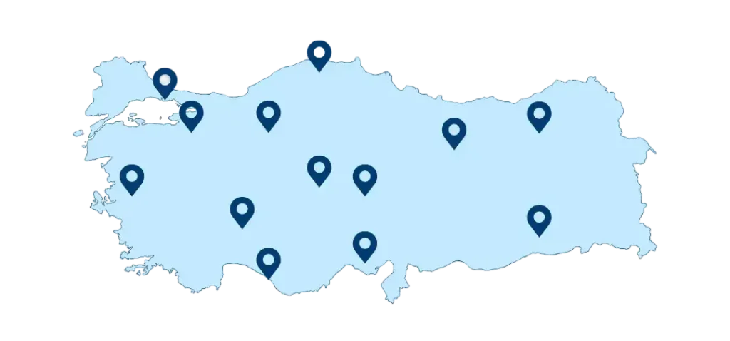 Mavi Sade Türkiye Haritası İnfografik Bilgilendirme