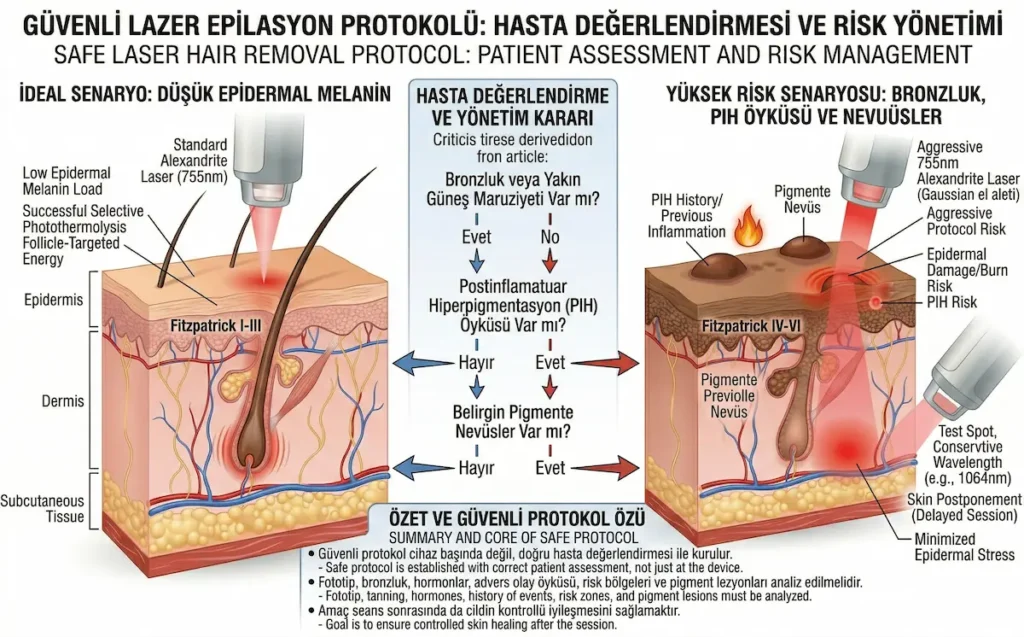 Güvenli Lazer Epilasyon Protokolü: Hasta Değerlendirmesi ve Risk Yönetimi